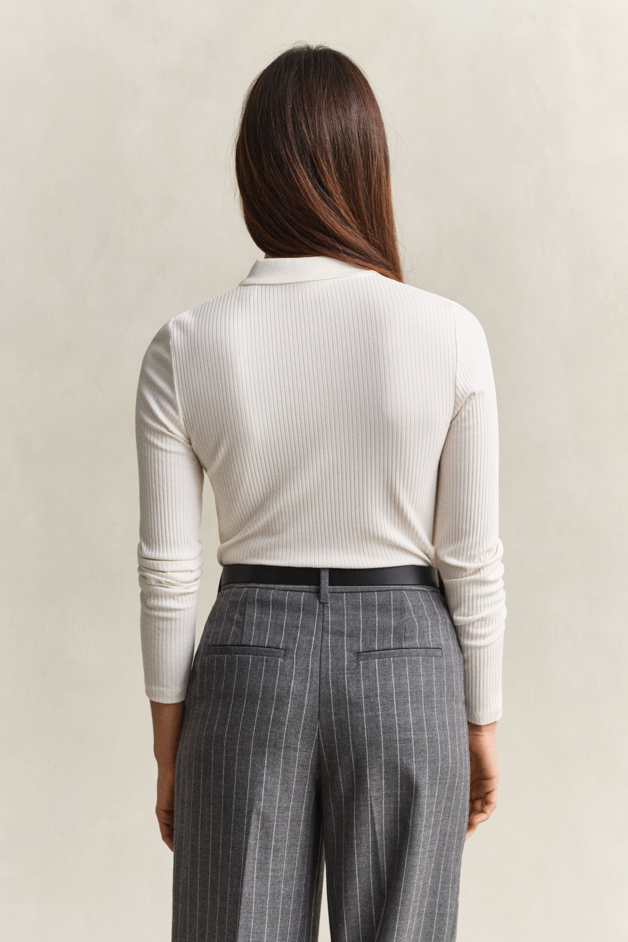 Geripptes Slim Fit Poloshirt