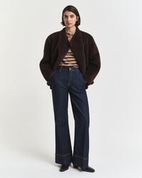 Breton Striped Piqué Langarm-Poloshirt