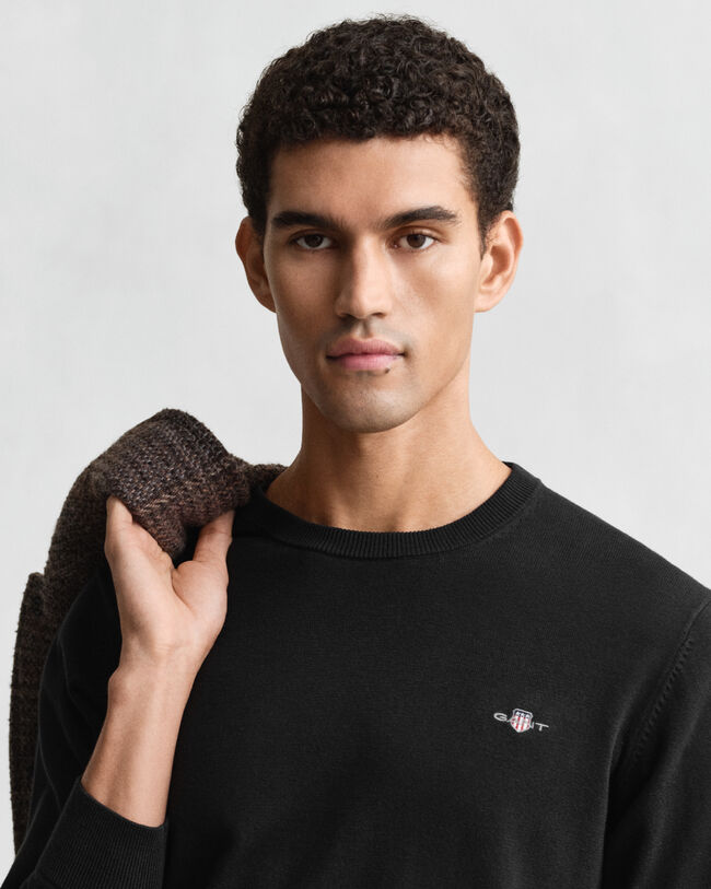 Klassischer Rundhalspullover aus Baumwolle