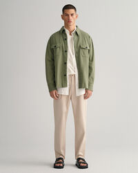 Slim Fit Twill-Chinohose mit Falten