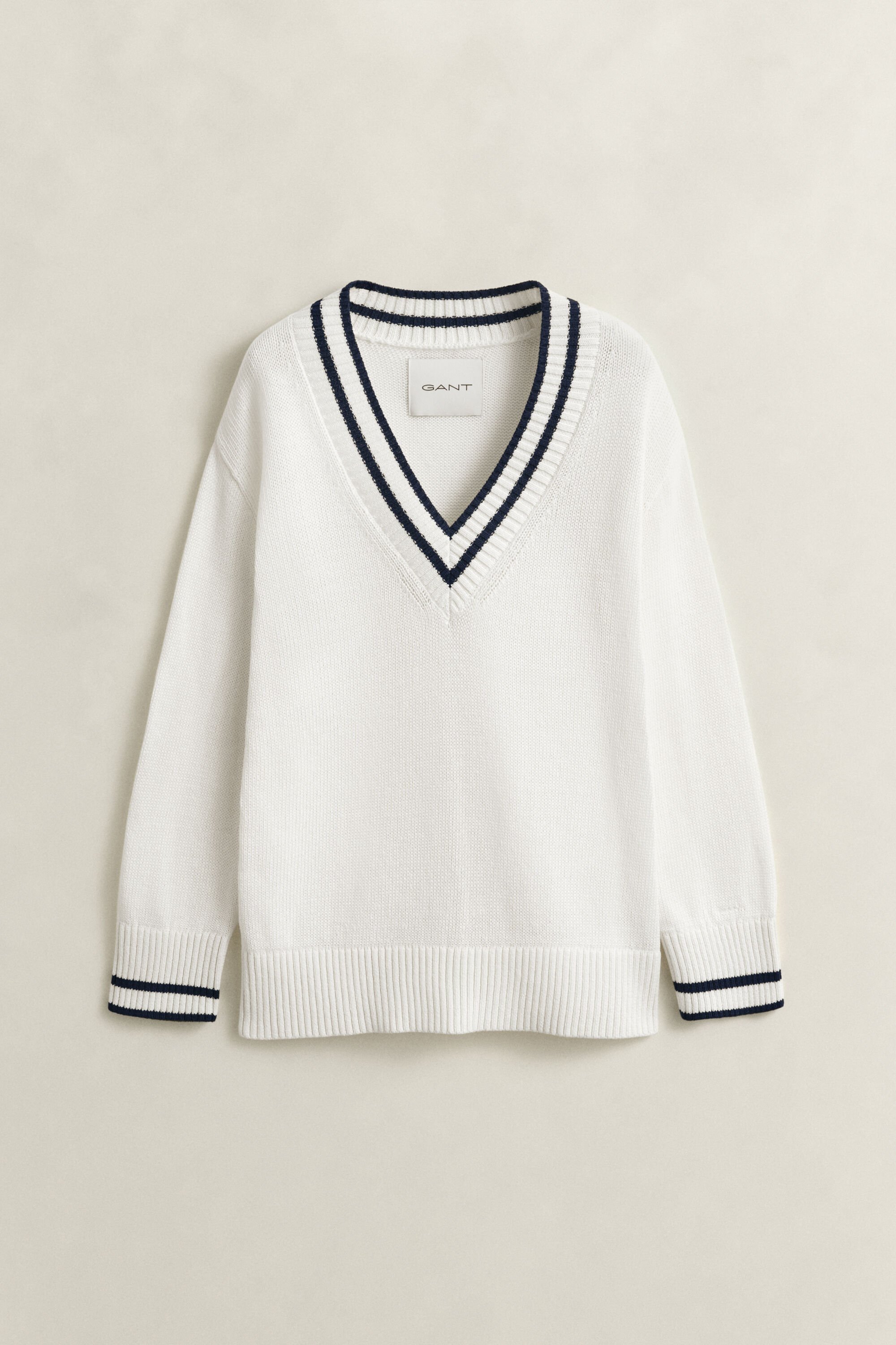 V-Neck Pullover aus Baumwolle