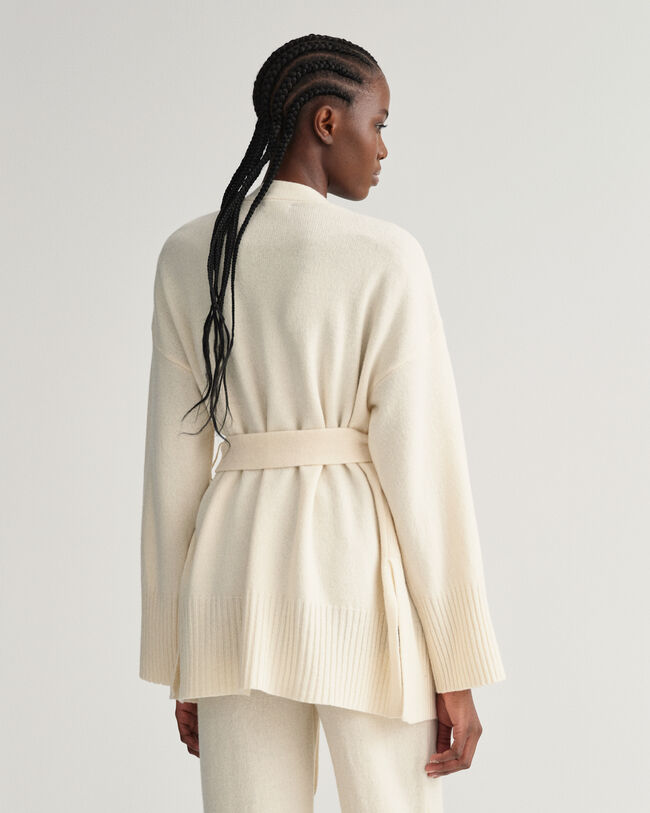 Lounge Wickelstrickjacke