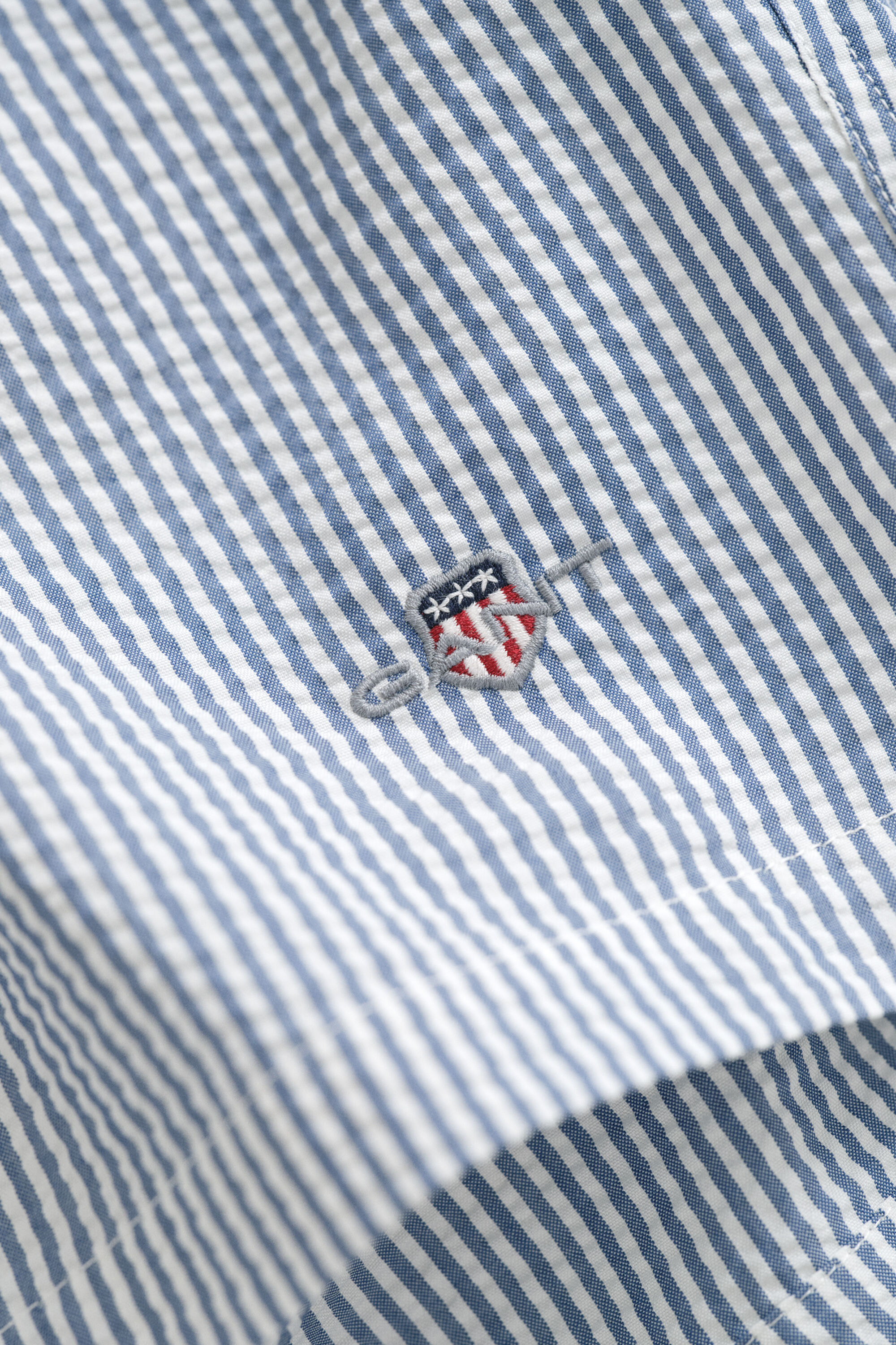 Gestreifte Seersucker Badeshorts