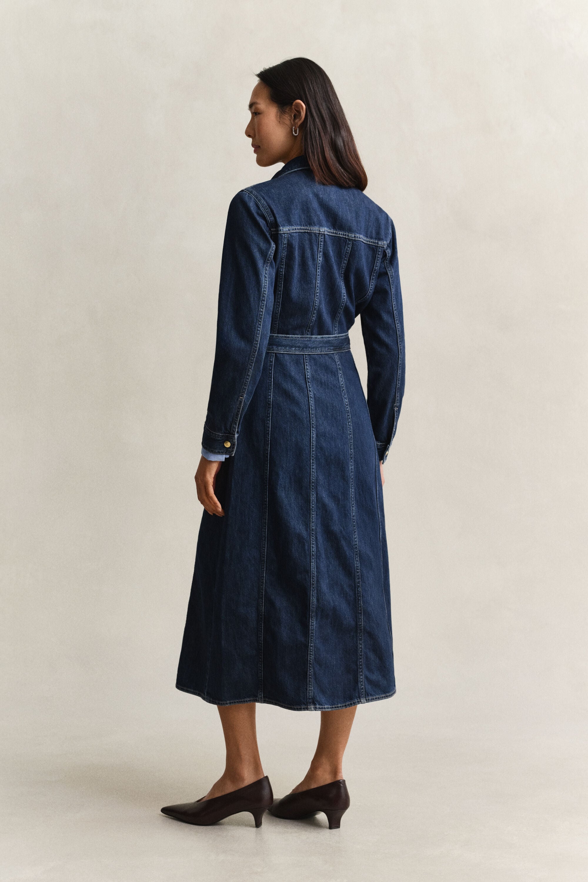 Jeans-Midikleid mit Gürtel