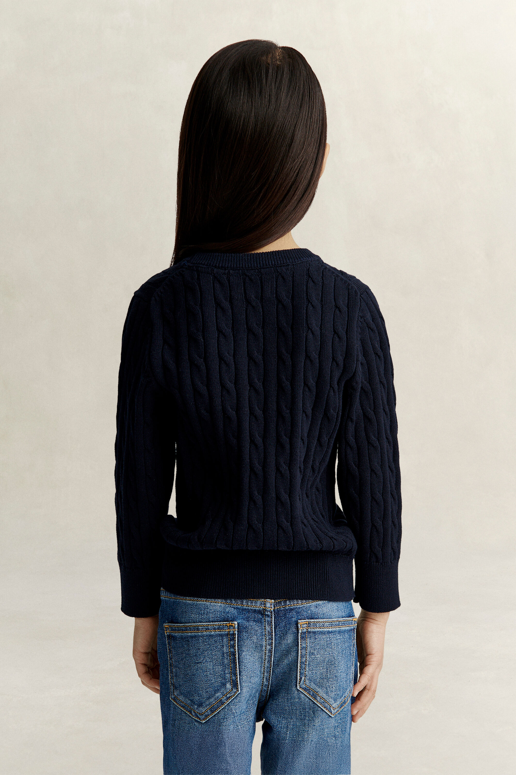 Girls Shield Pullover mit Zopfstrickmuster