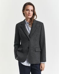 Regular Fit Houndstooth Blazer aus Wolle