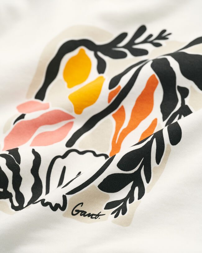 Palm Print Rundhals-Sweatshirt