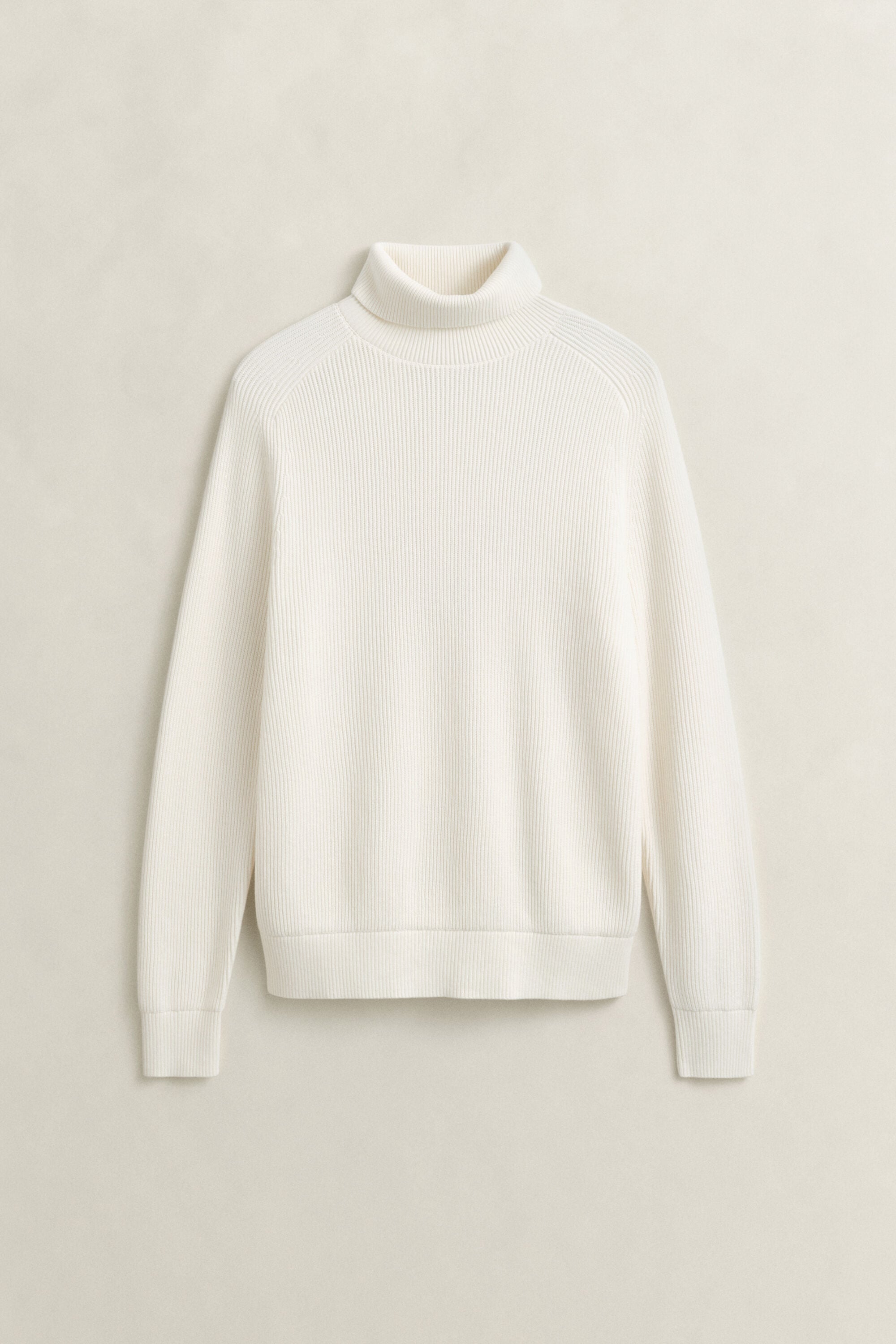 Rollkragenpullover aus Baumwoll-Merinowoll-Mix