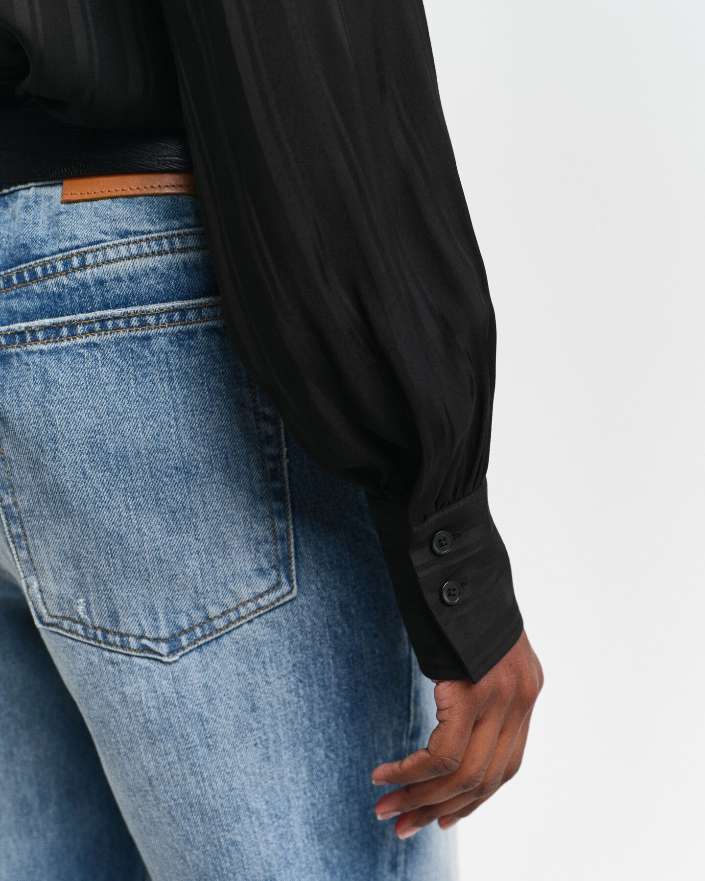 Regular Fit Satinbluse mit Streifen