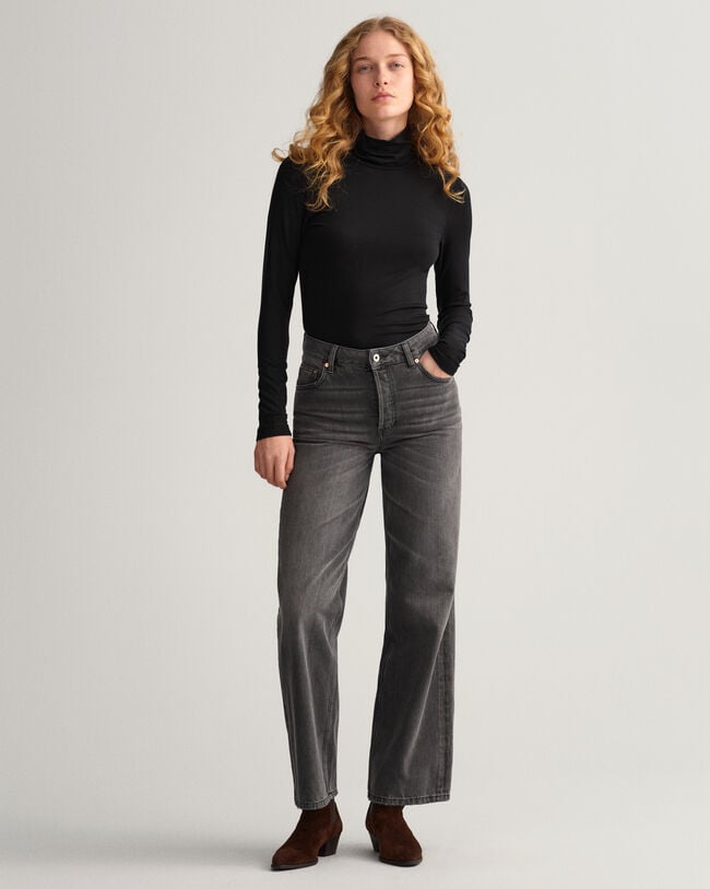 Lang&auml;rmliger Jersey Rollkragenpullover