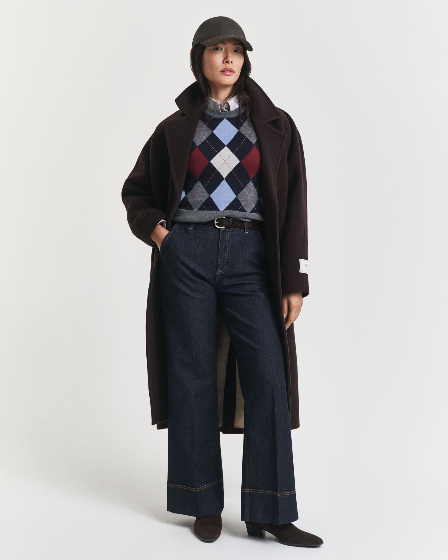 Argyle Pullunder mit Rundhalsausschnitt