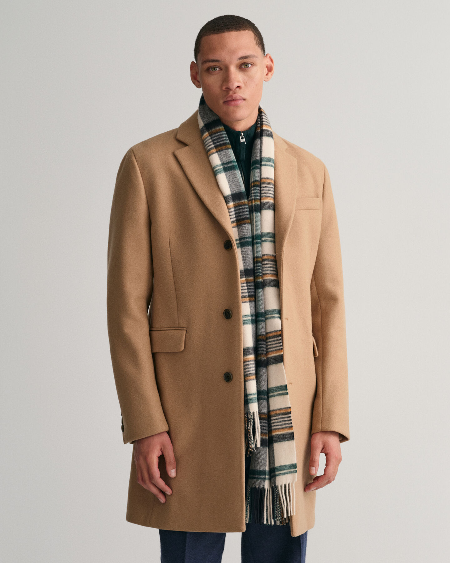 Tailored Fit Klassischer Woll Topcoat