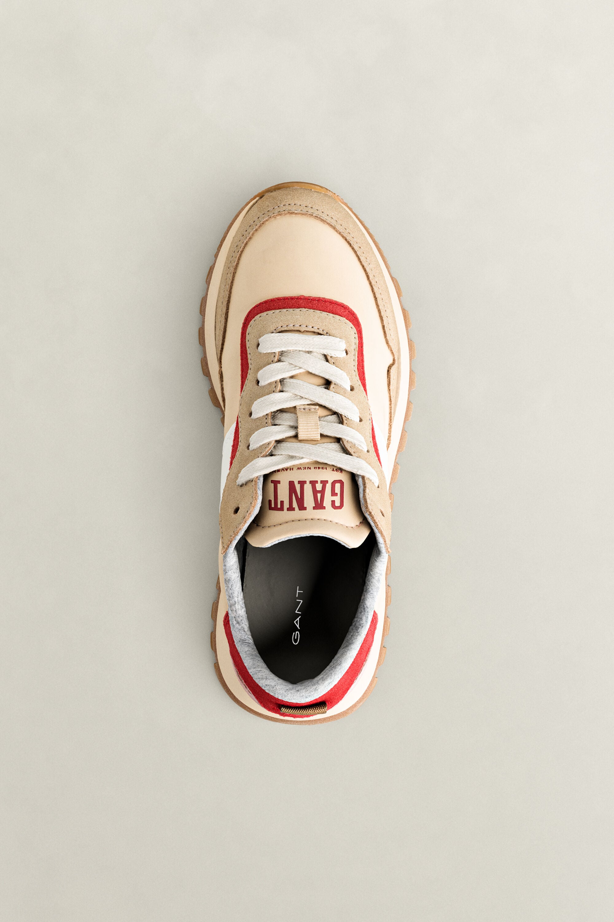 Caffay Suede Nylon Sneakers — FADED BEIGE