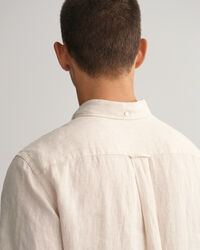 Regular Fit Kurzarm-Leinenhemd mit Streifen