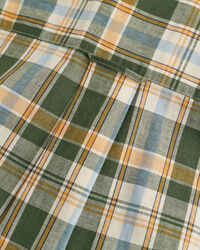 Regular Fit Baumwoll Leinen Kurzarmhemd mit Karomuster