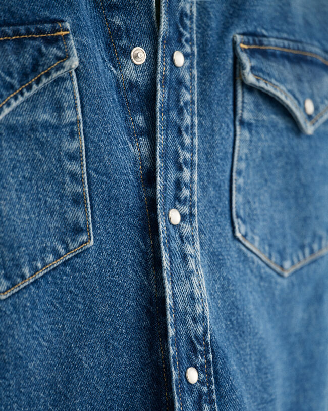 Relaxed Fit Western Jeanshemd