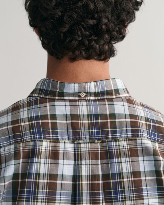 Regular Fit Popeline Hemd mit mittelgro&szlig;em Karo