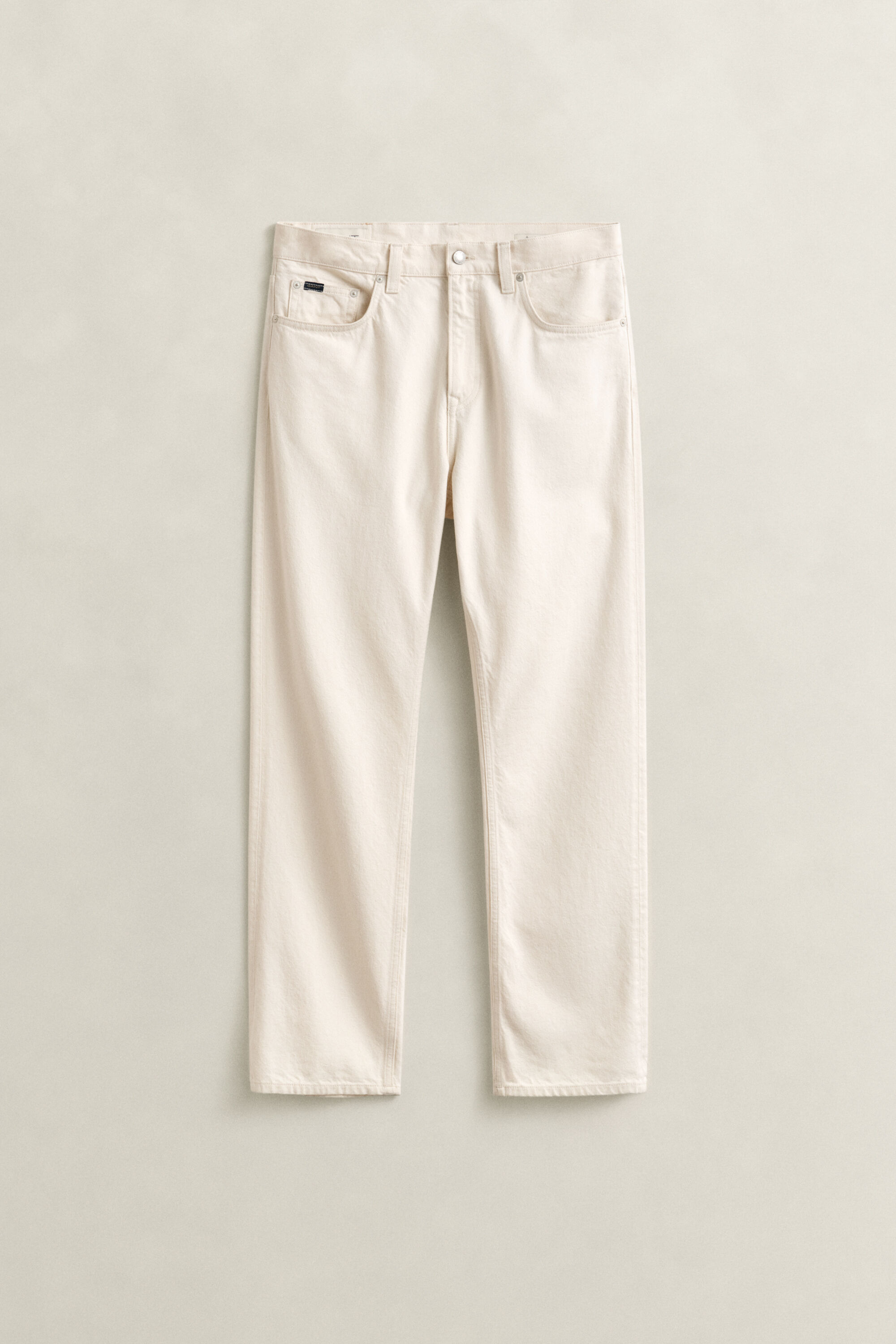 Ecrufarbene Straight Fit Jeans