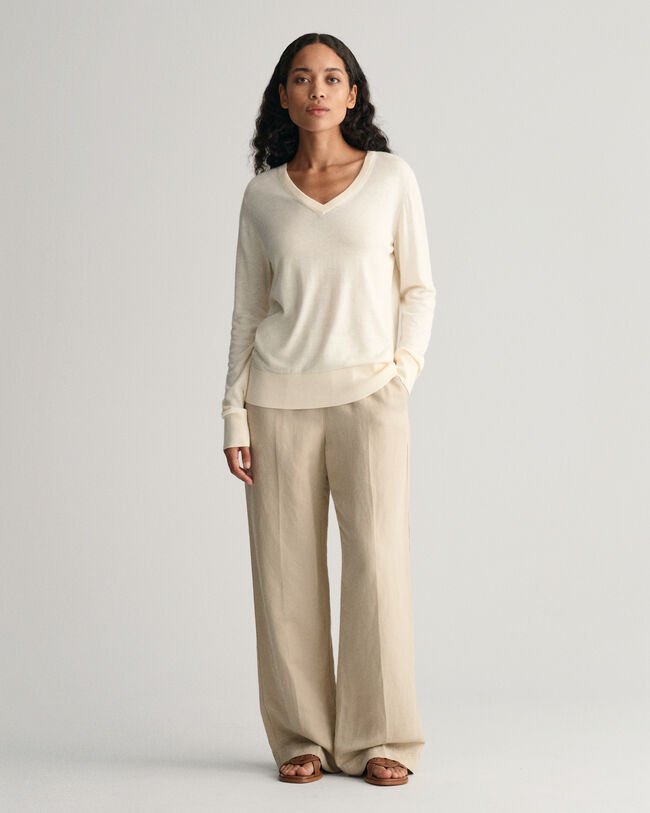 Feinstrick V-Neck Pullover