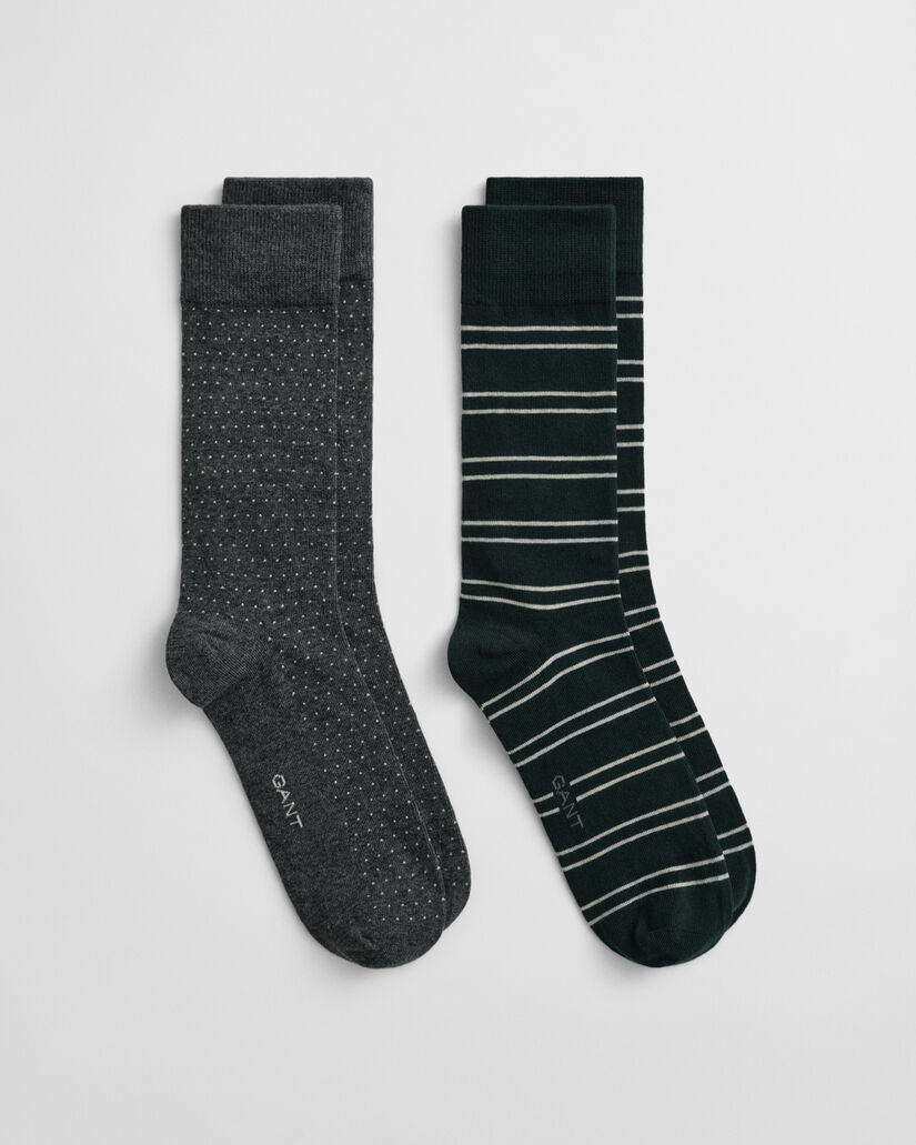 2er-Pack Socken Streifen & Minipunkte in Geschenkbox