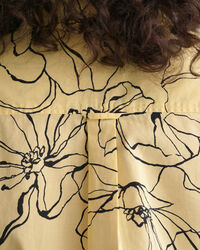 Regular Fit Line Drawing Bluse aus Baumwoll-Voile