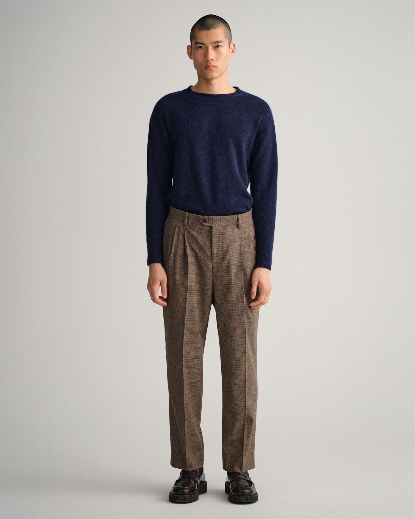 Anzughose mit Hahnentrittmuster