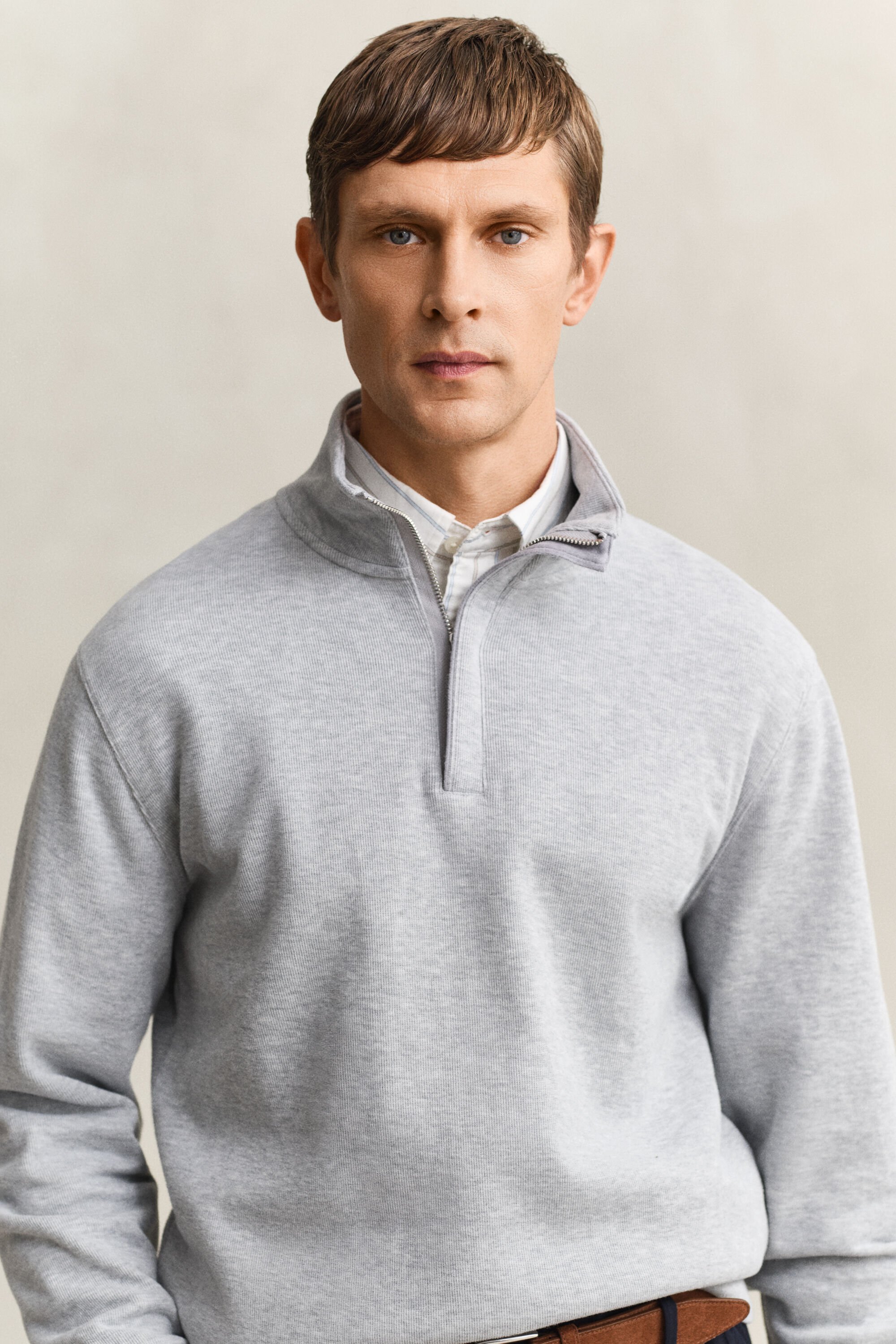Sacker Rib Sweatshirt mit Reißverschlusskragen
