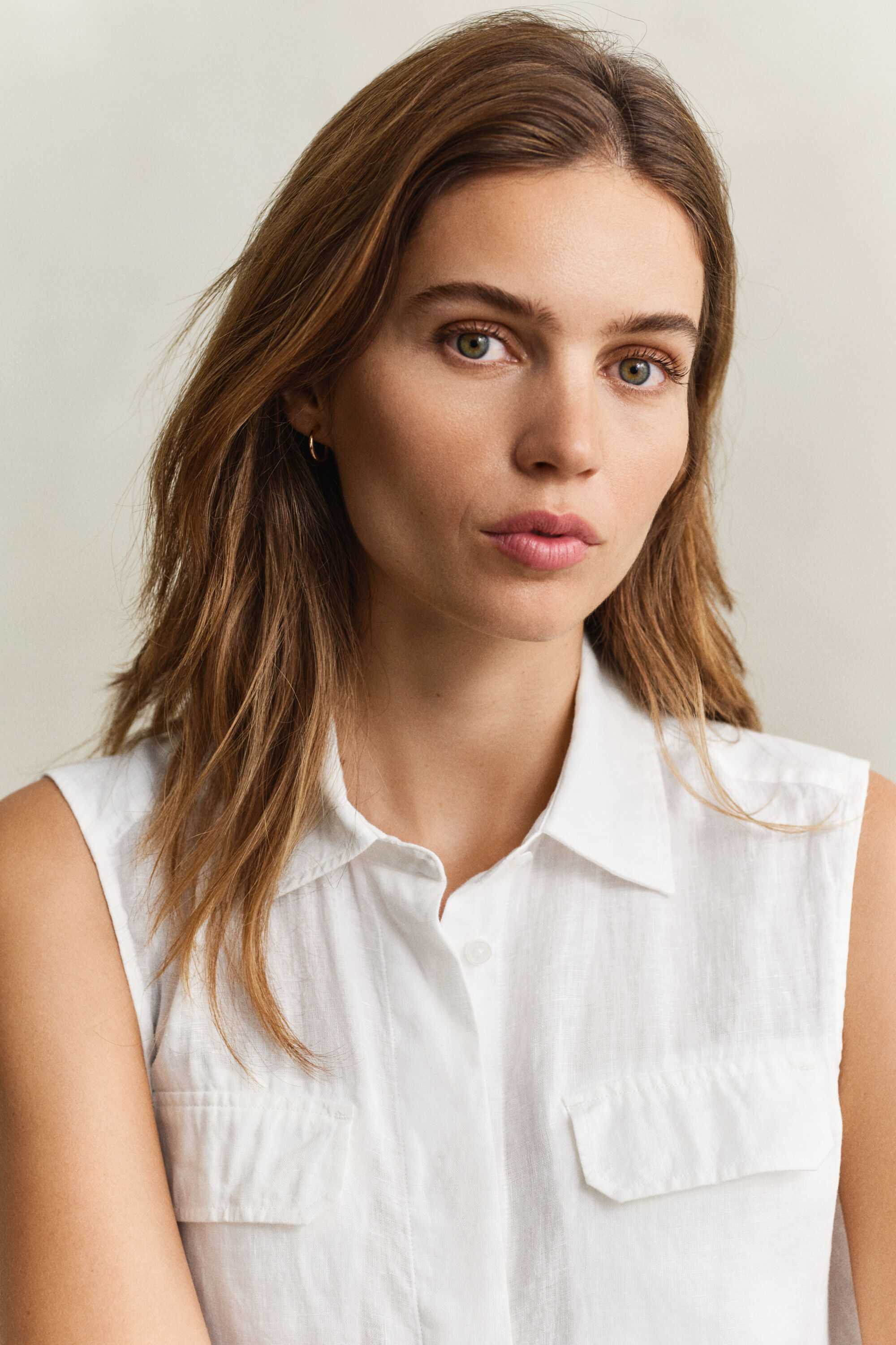 Ärmellose Streifenbluse