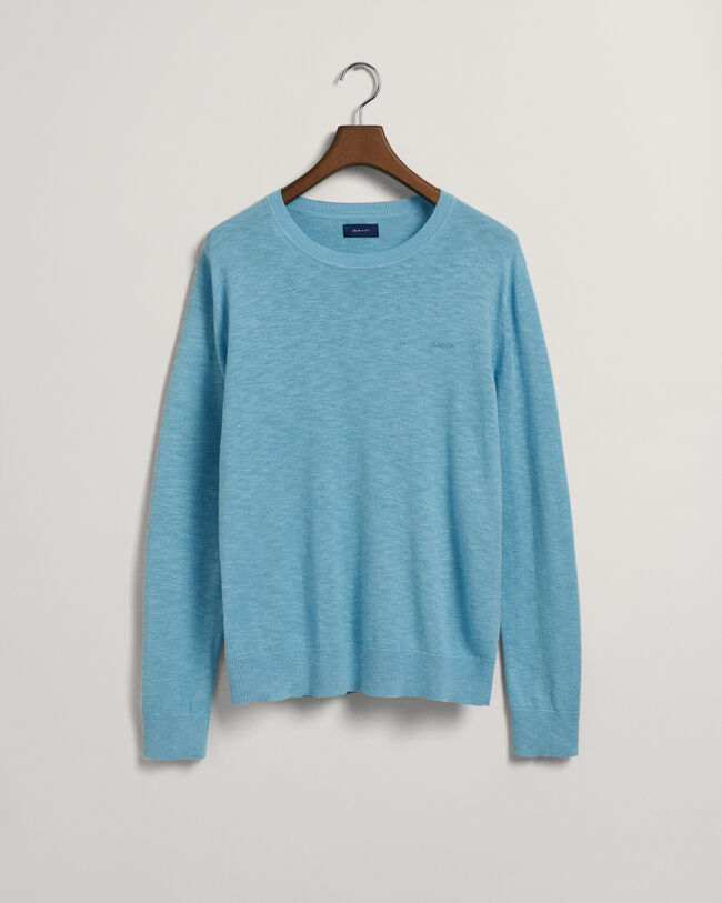 Baumwoll Leinen Rundhalspullover