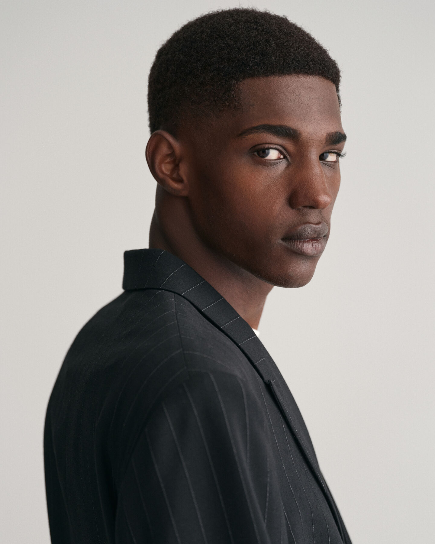 Relaxed Fit Anzugsakko mit Nadelstreifen