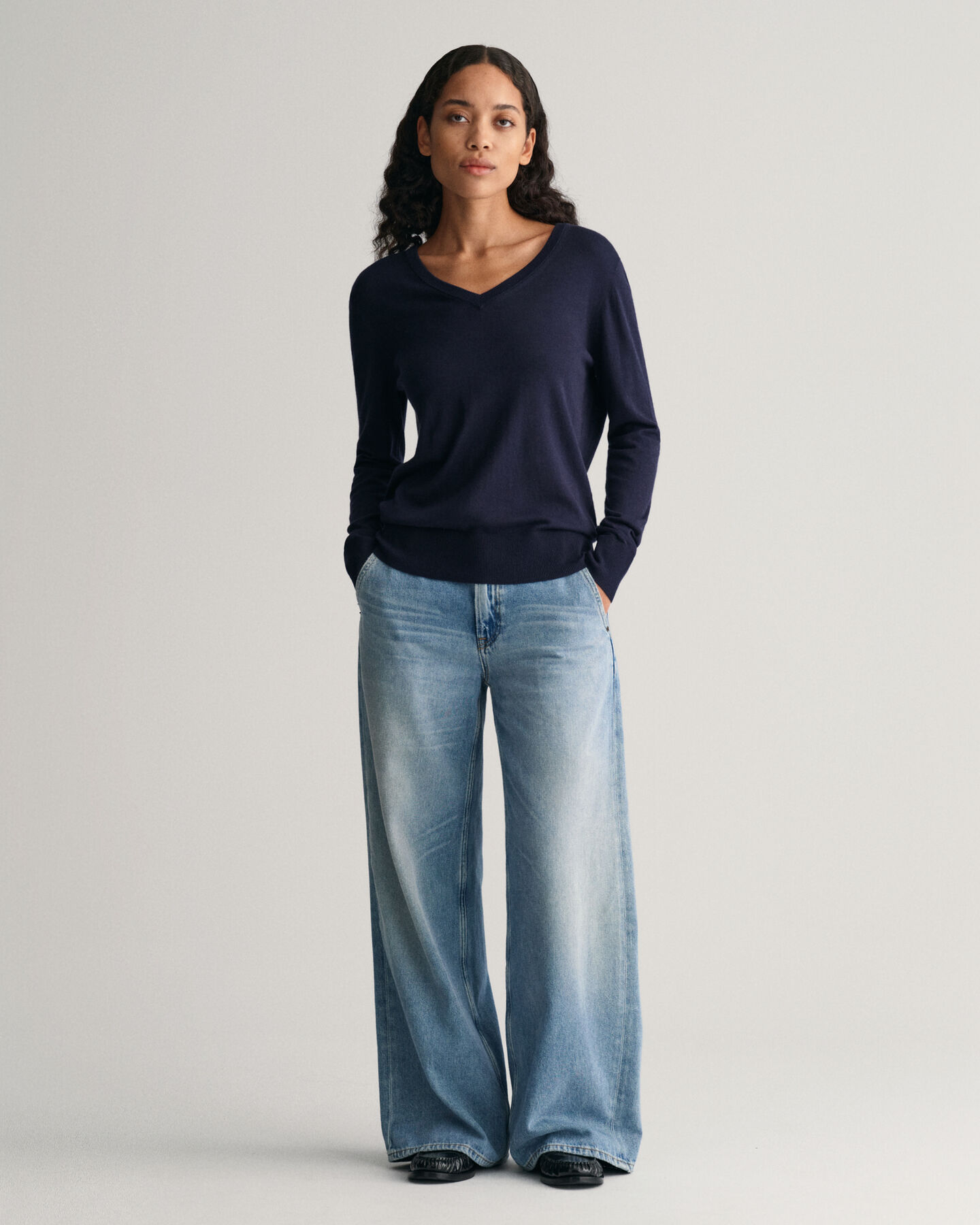 Feinstrick V-Neck Pullover
