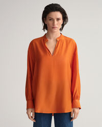 Popover Bluse aus Lyocell und Seide