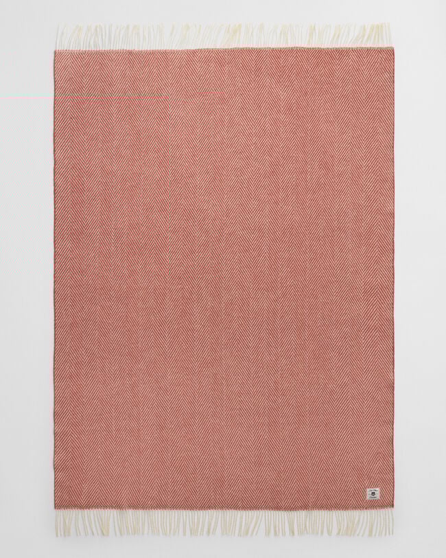 Wolldecke mit Fischgrätmuster