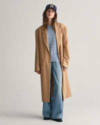 Tonal Baumwoll Rundhalspullover mit Streifen