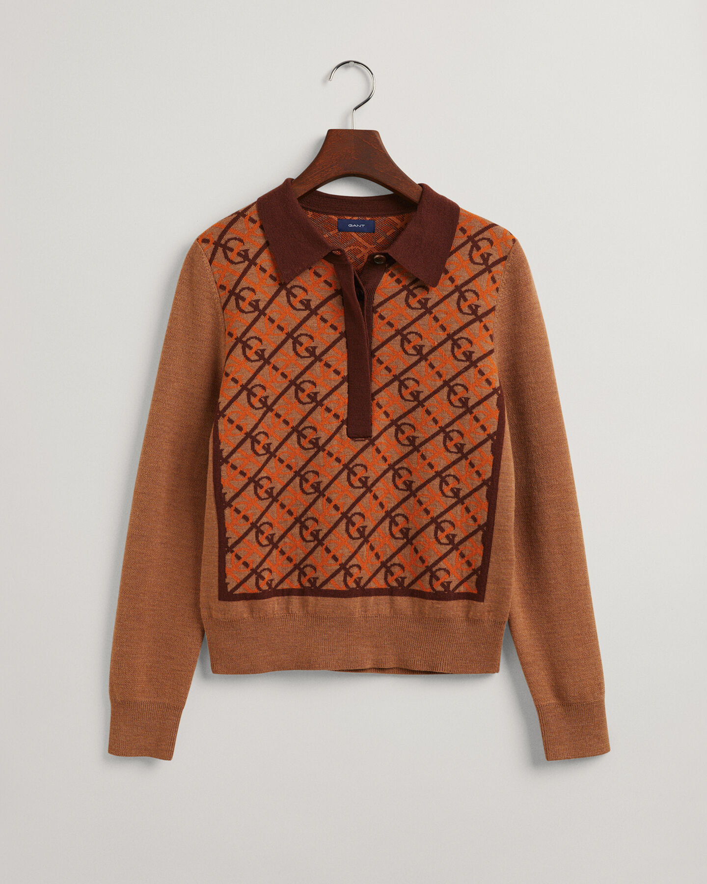 G Muster Pullover mit Kragen