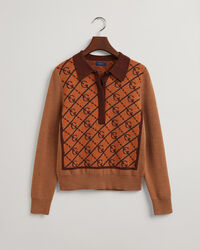 G Muster Pullover mit Kragen