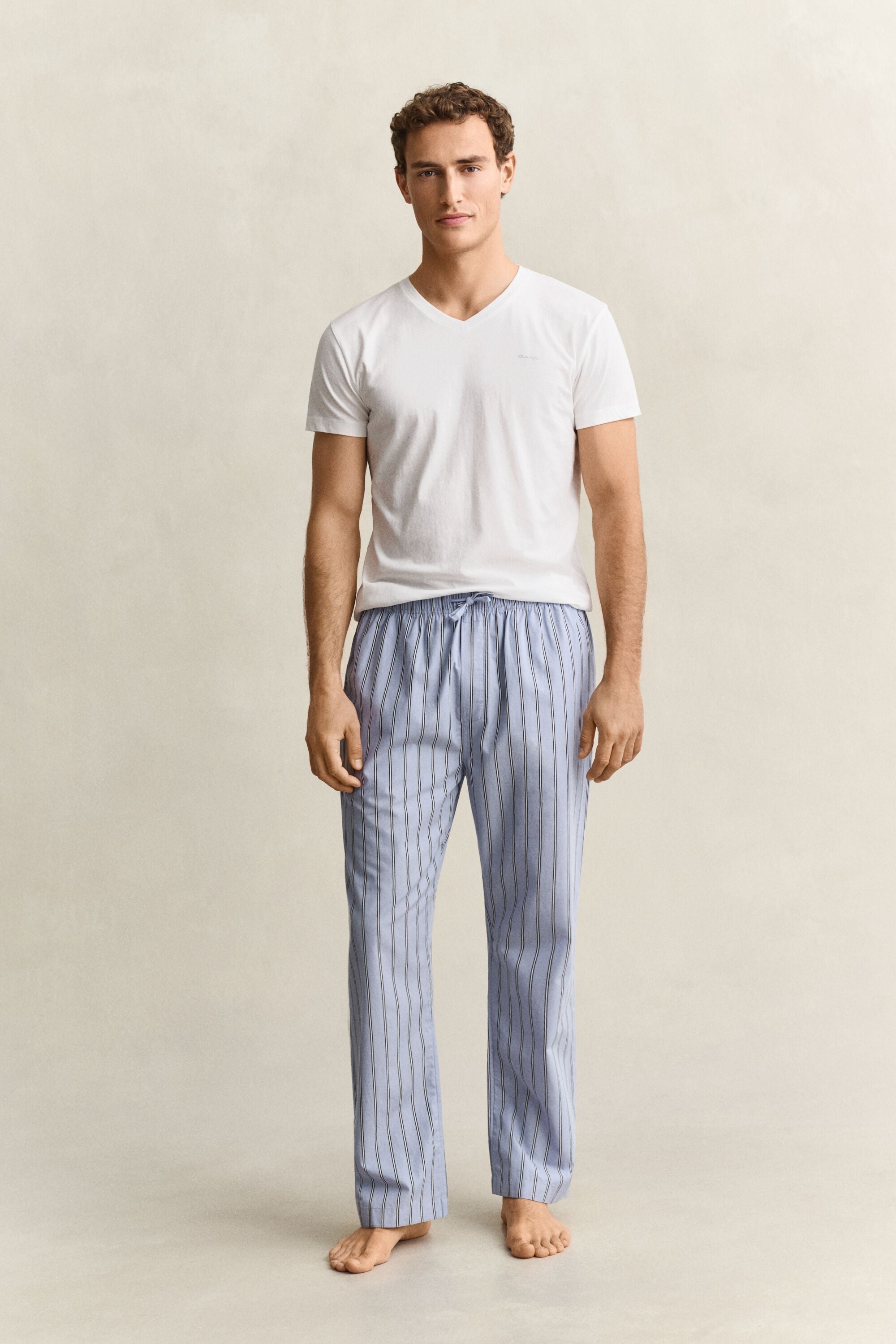 Gestreifte Pyjamahose aus Popeline