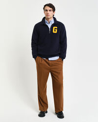 Graphic Fleeceshirt mit halblangem Reißverschluss