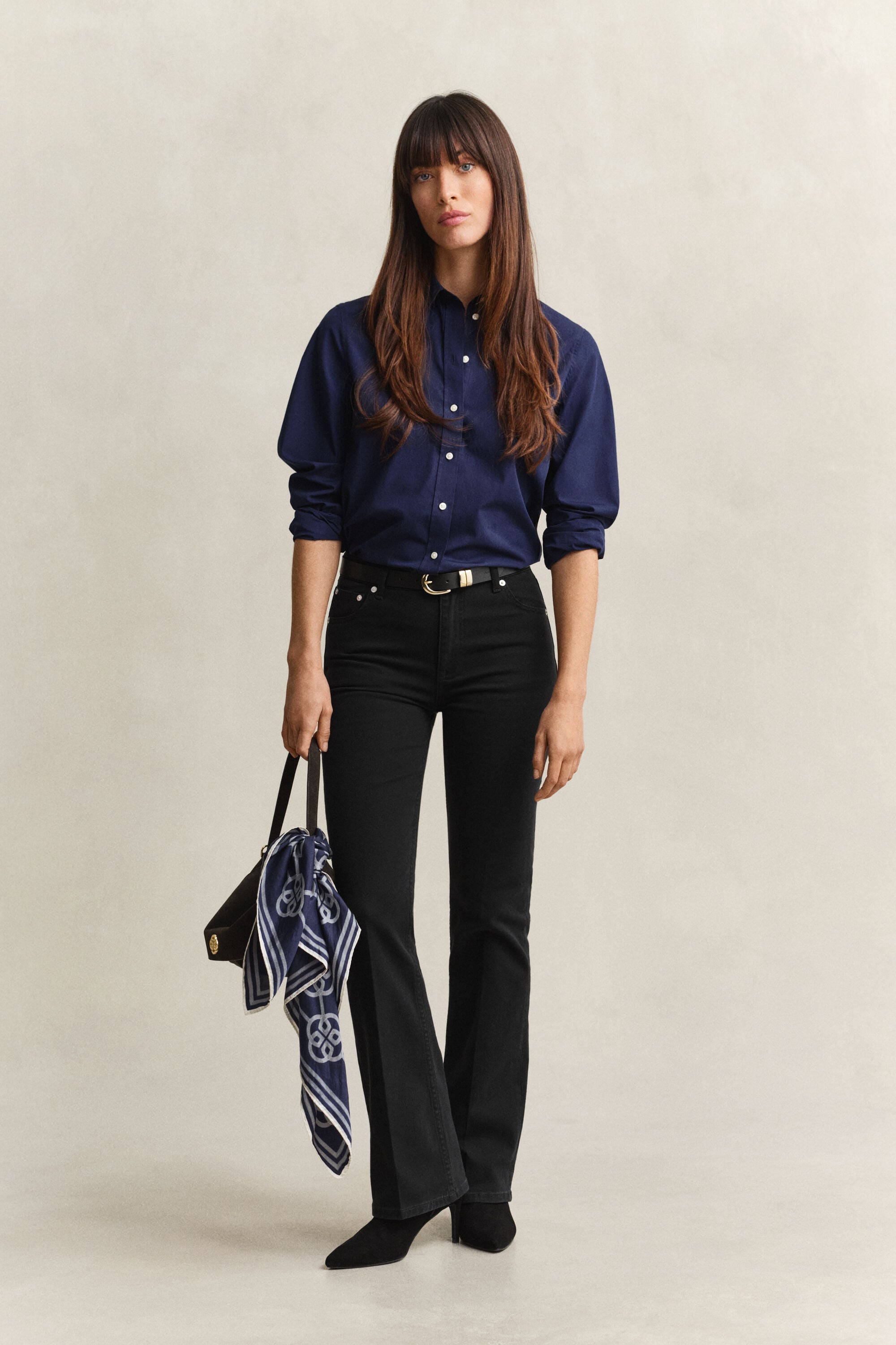 Ausgestellte Slim Fit Stretch-Jeans