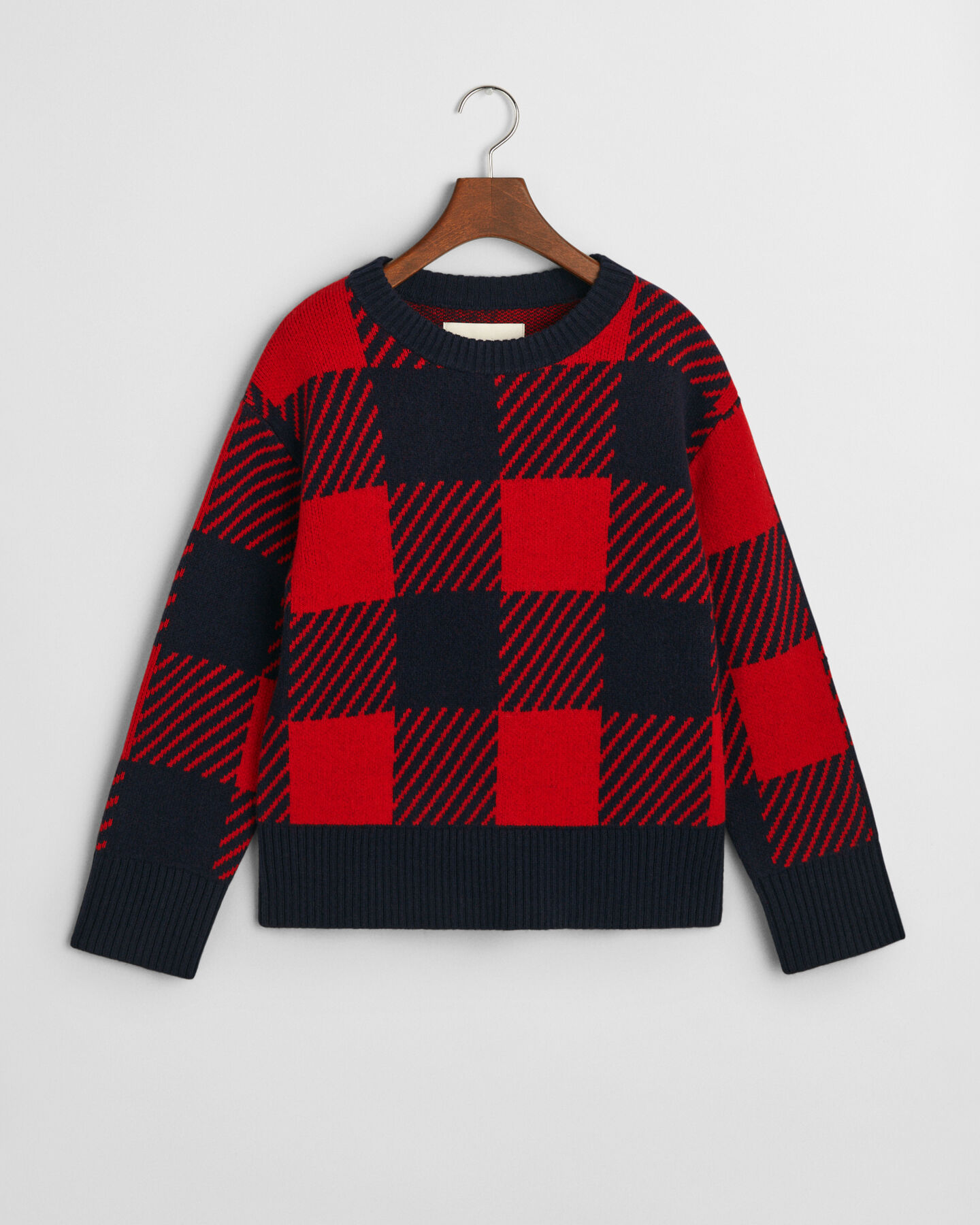 Buffalo Checked Rundhalspullover