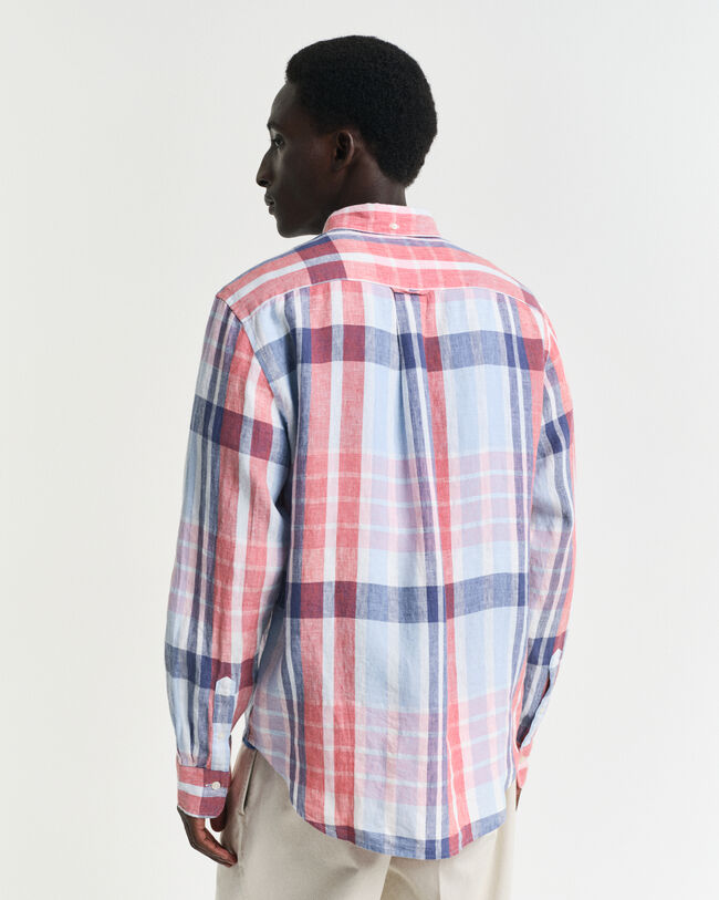 Regular Fit Madras Leinen Hemd