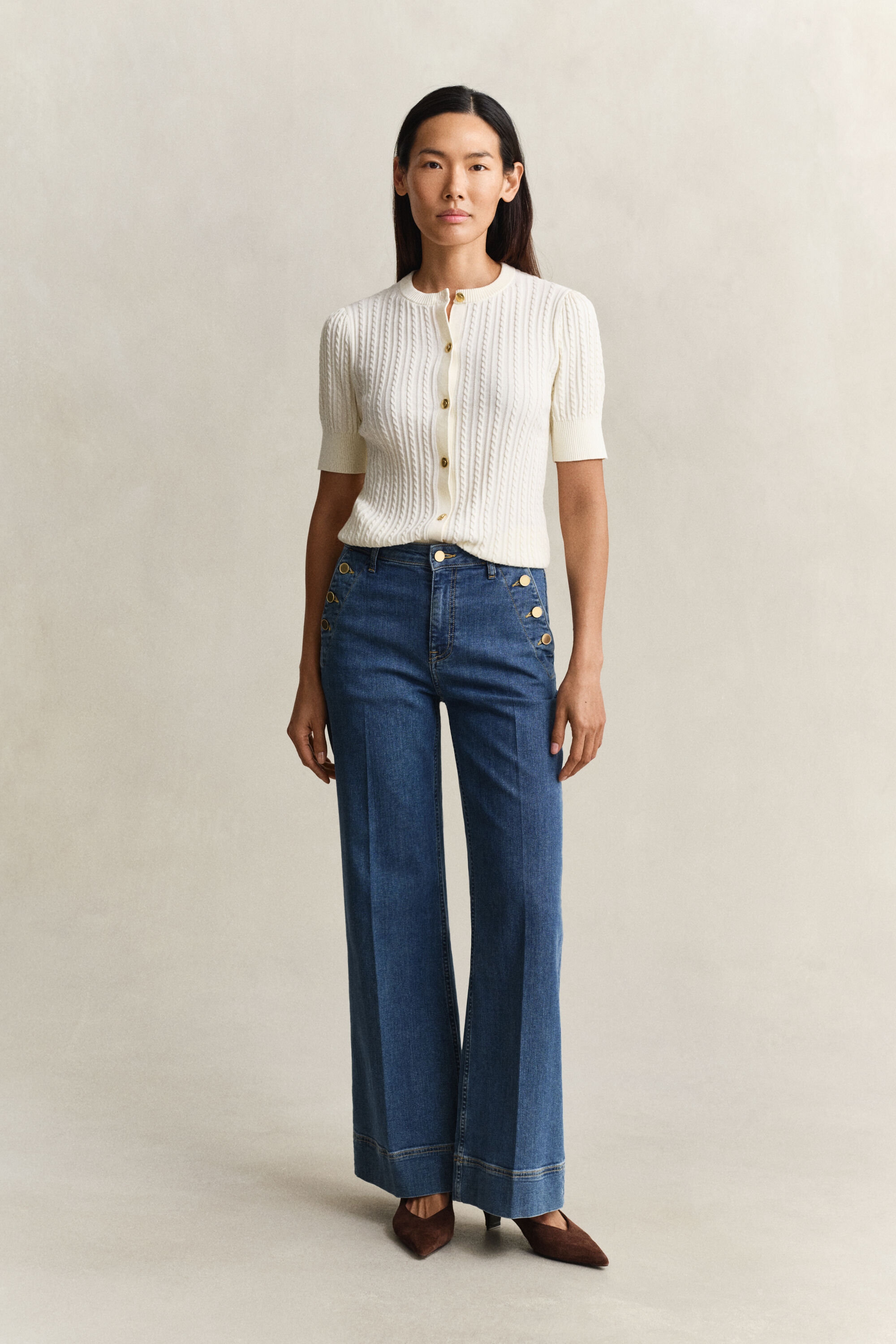 Nautical Jeans mit ausgestelltem Bein