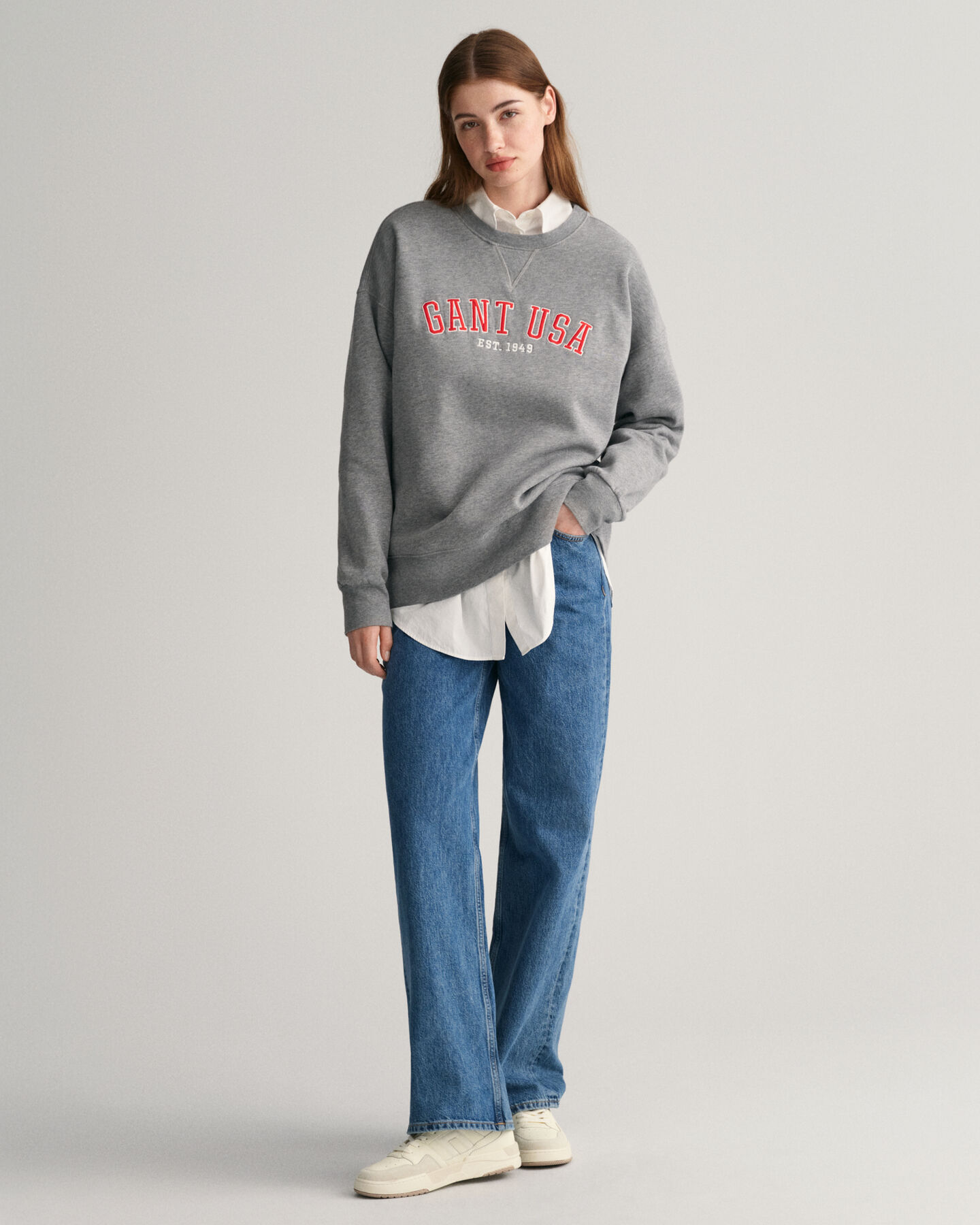 Oversized GANT USA Rundhals-Sweatshirt