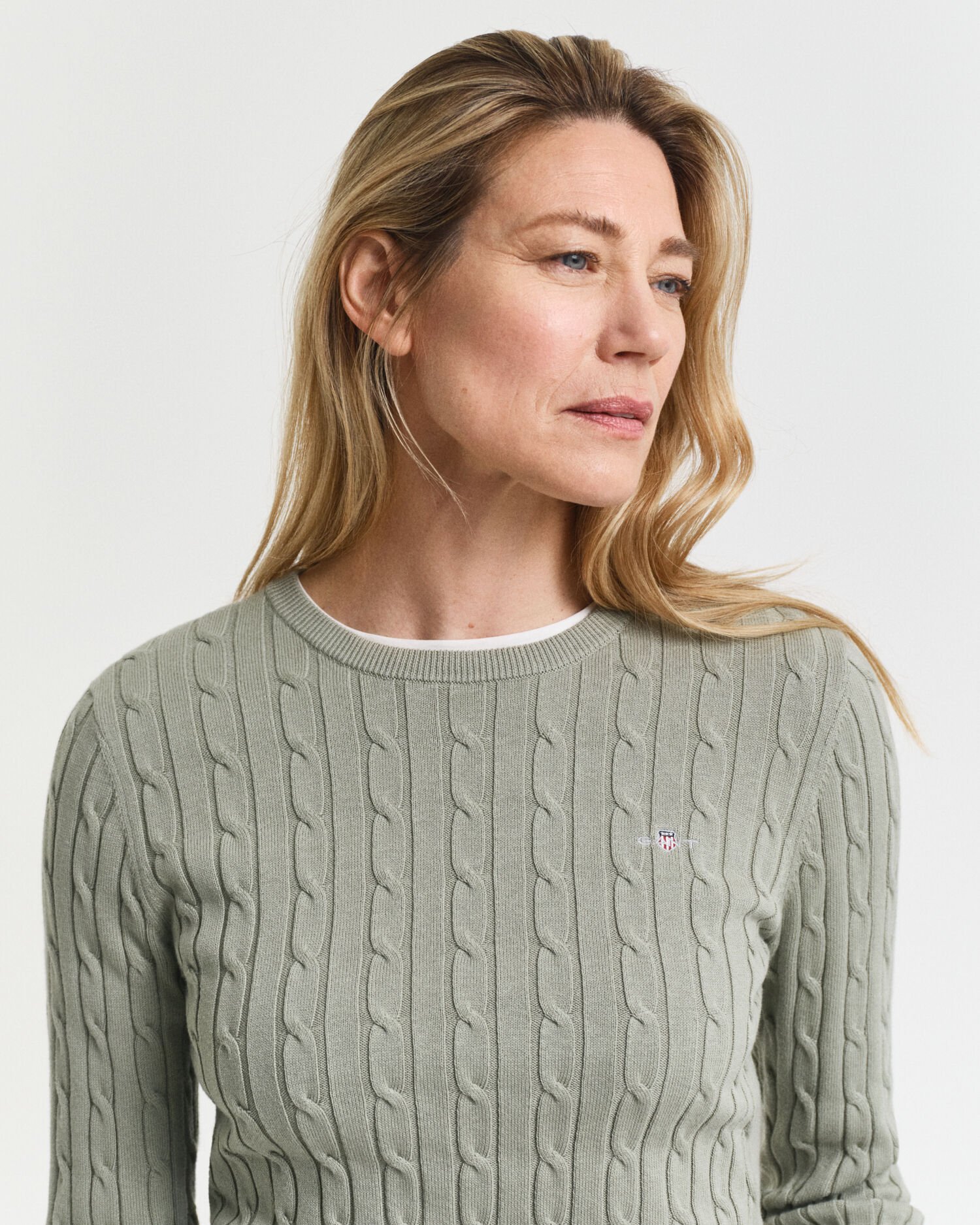 Zopfstrick Rundhalspullover