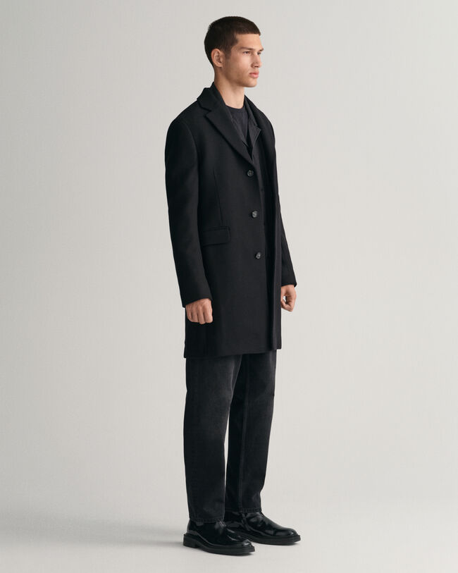 Tailored Fit Klassischer Woll Topcoat