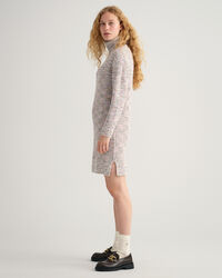 Mehrfarbiges Rollkragenkleid