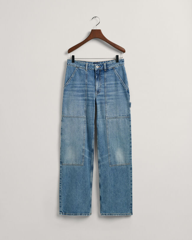 Cargo Jeans mit weitem Bein