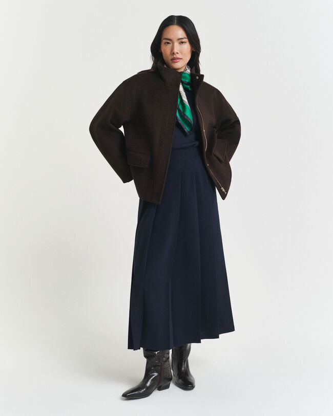 Kurze Reißverschlussjacke aus Wolle