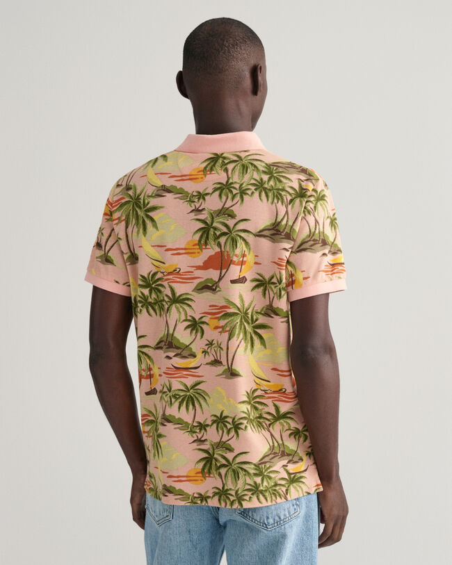 Hawaiian Print Poloshirt