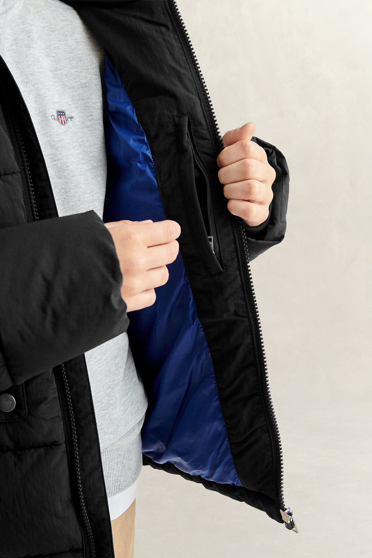 Teen Boys Baffle Jacket — BLACK